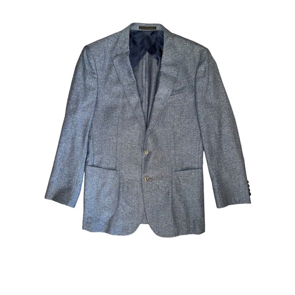 Hugo Boss Silk Wool Blazer Blue Men’s 42R - Picture 3 of 12